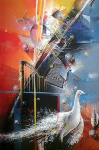 CESARE RAVASIO, LA MUSICA E L'ELEGANZA...., TELA