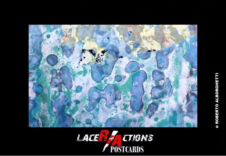 “AS RUNNING FAST WATER...” ABSTRACT FROM A DECOMPOSED POSTER - ROBERTO ALBORGHETTI LACER/ACTIONS