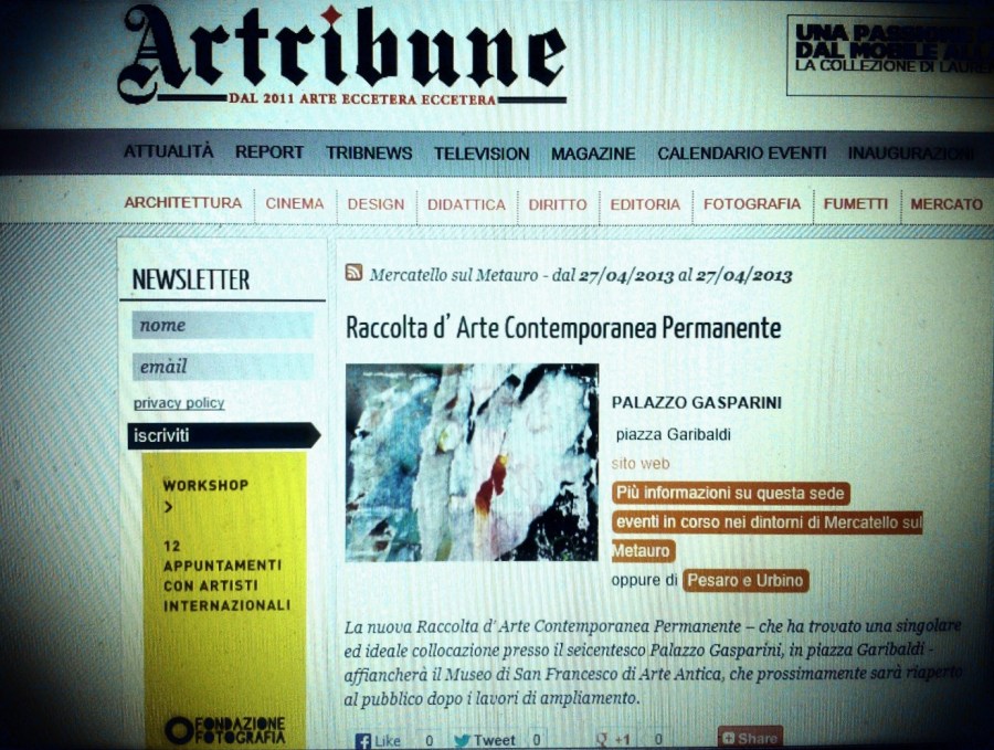 ARTRIBUNE Nuova Raccolta Permanente Arte Contemporanea