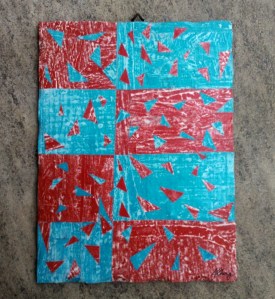 8 MIRRORS, 67 TRIANGLES, ROBERTO ALBORGHETTI, 2013 - COLLAGE MADE OF WASTE-PAPER OF TORN AND DECOMPOSED OUTDOOR ADS  