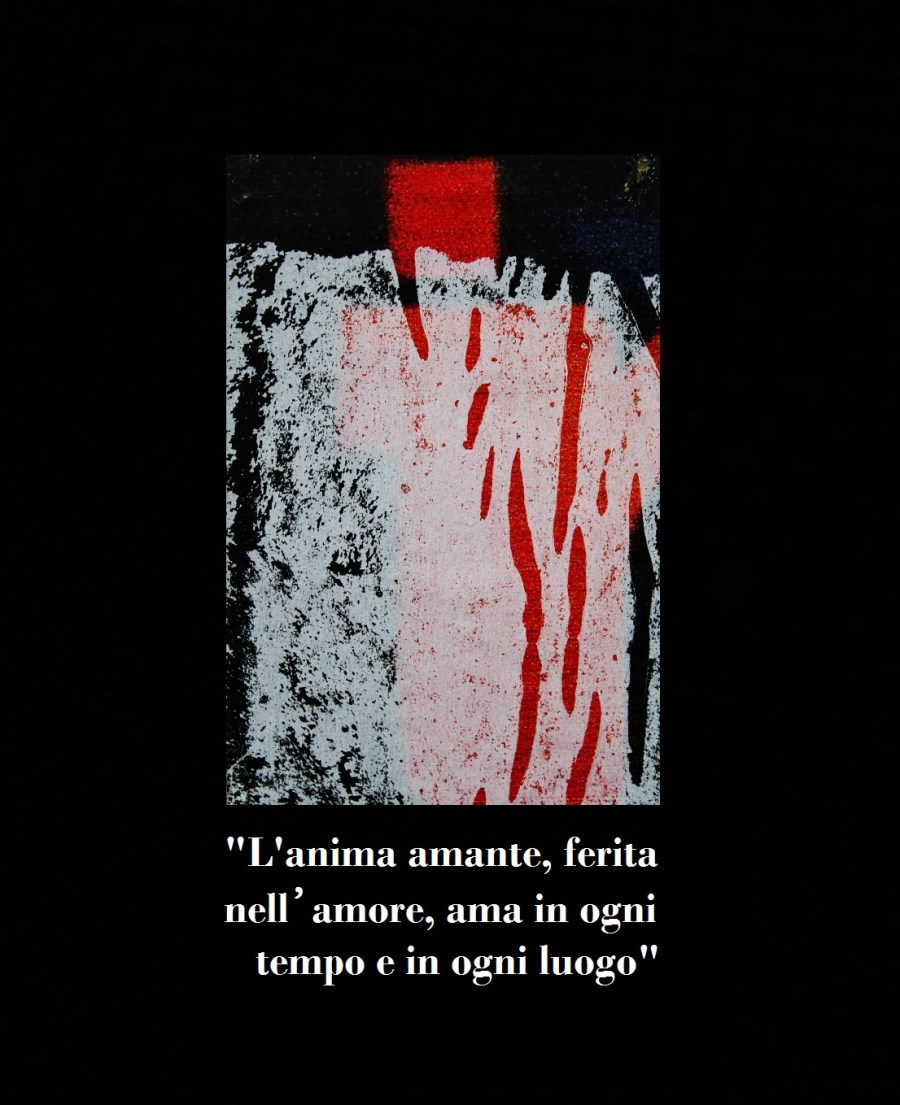 One of the 27 installations-artworks of "Contemplations and Lacer/actions" Project. English translation of the original script by Thomas From Bergamo (1563-1631): "The loving soul, wounded in love, loves in every times and everywhere..." Work and Concept by Roberto Alborghetti - 2013 4