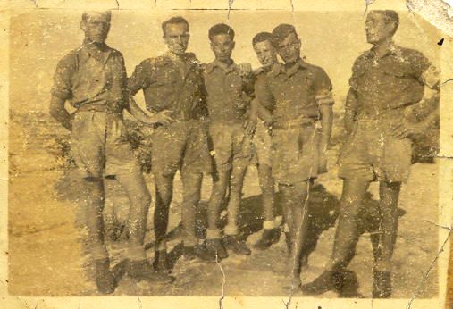 An historical photo: Battista Alborghetti (first on the left) and five fellows in Cefalonia in 1943 before the massacre.