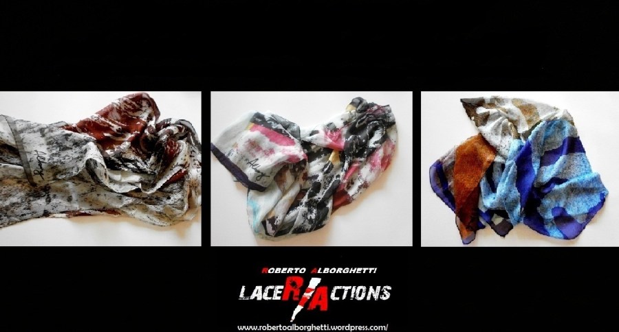 SILK SCARVES BY ROBERTO ALBORGHETTI - MADE IN COLLABORATION WITH BRUNO BOGGIA, COMO, ITALY