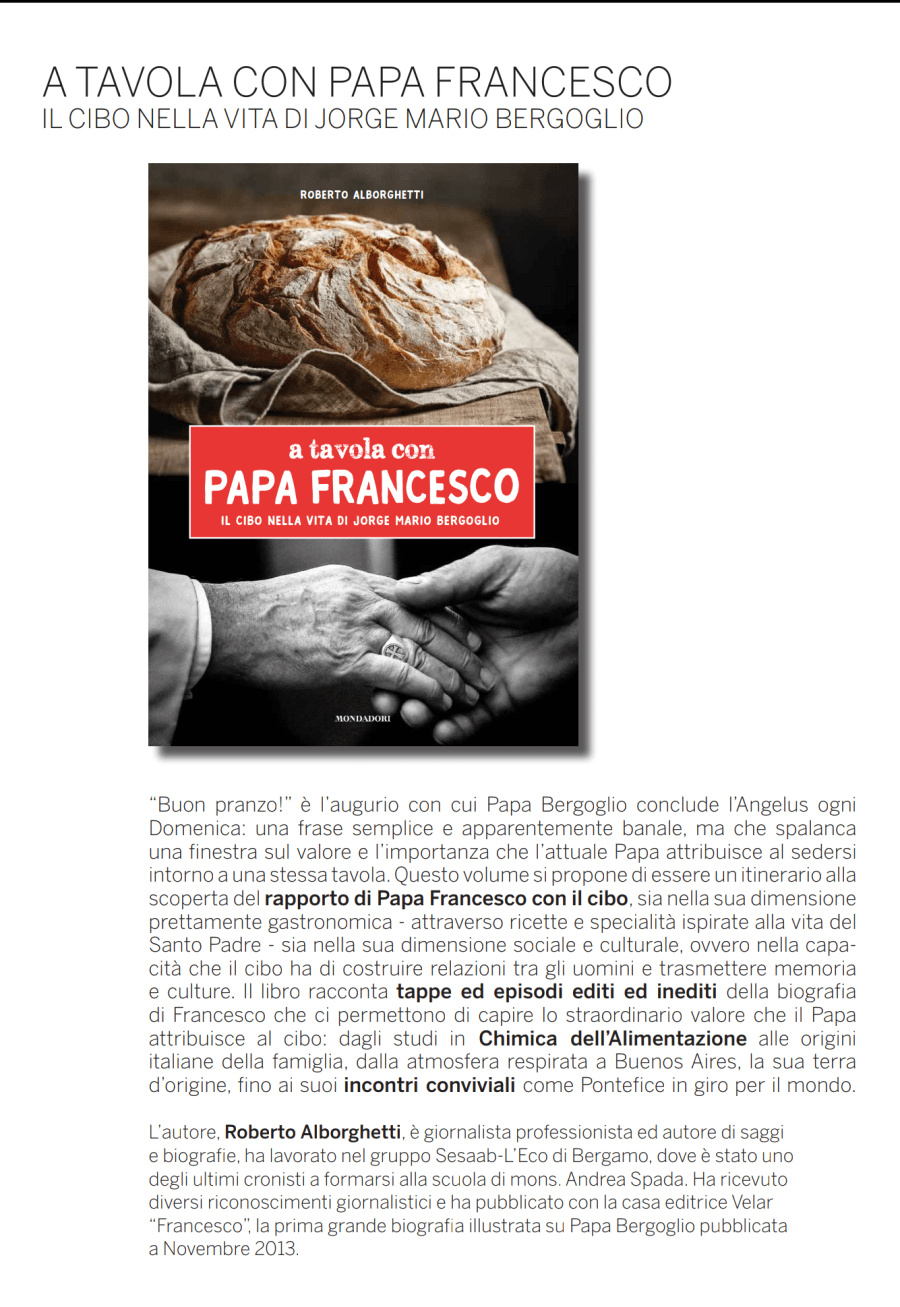 Scheda Info A tavola con papa Francesco